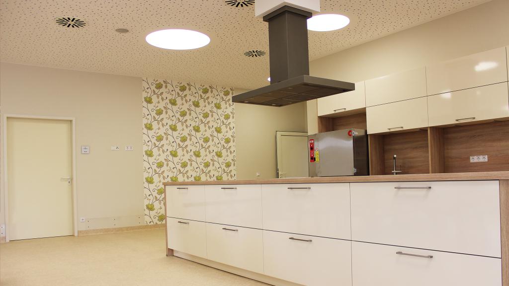 Kitchen in the modular care facility of the senior citizens’ home at Hösbach