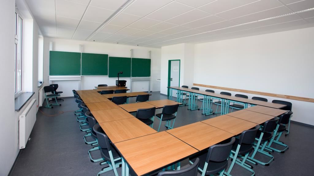 Classroom in the modular school building of Wipperfürth Vocational College