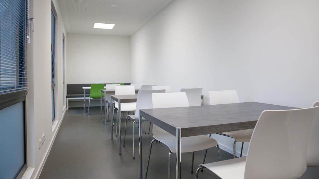 Bright break room or recreation room in modular office building