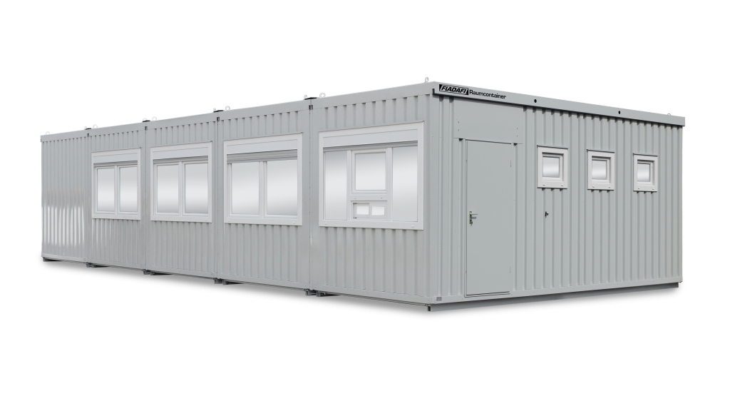 FLADAFI Kassencontainer-Anlage mit Sanitärbereich und Büroraum