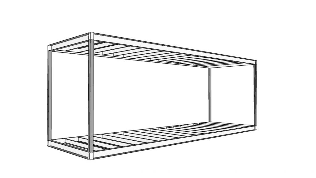 Construction drawing of modular containers step 1