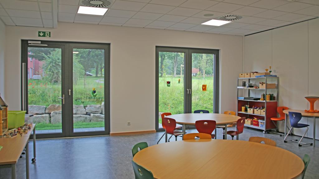 Gruppenraum der modularen Ganztagsschule Heideschule in Schwerte