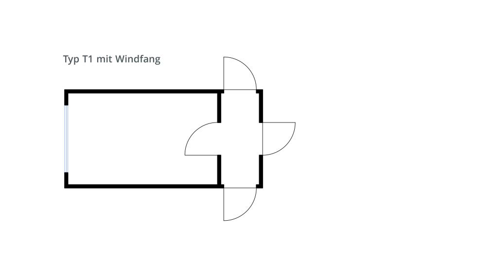 Grundriss Systemcontainer mit Windfang fW