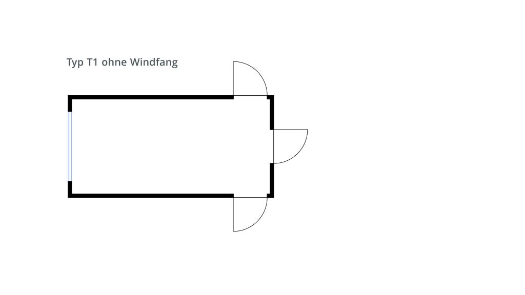 Grundriss Systemcontainer ohne Windfang fW