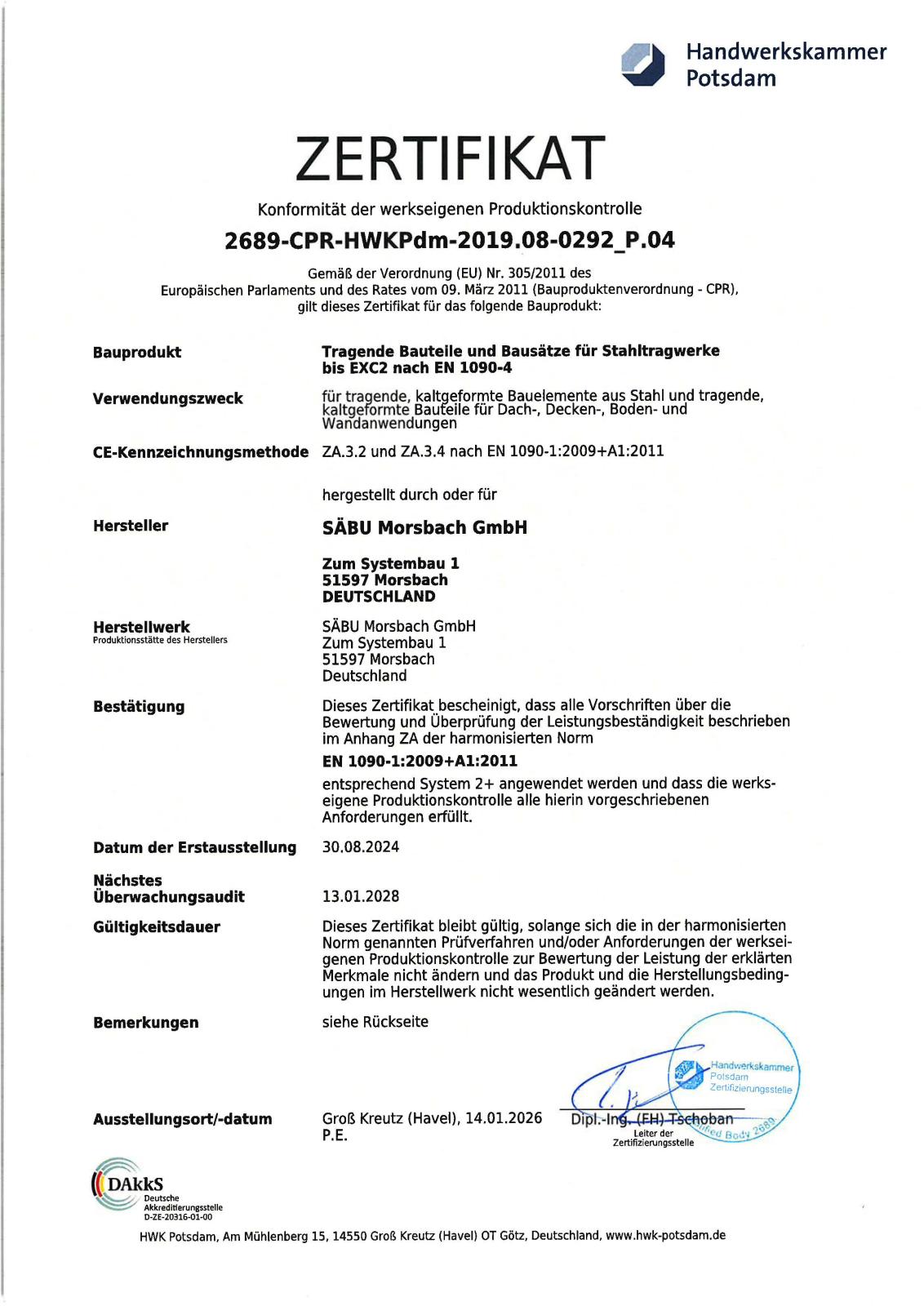 Vorschaubild Zertifikat EN 1090