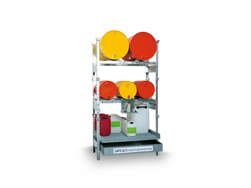 Stapelrahmen-Set für 2 Fässer à 200 l, 3 Fässer à 60 l und Kleingebinde
